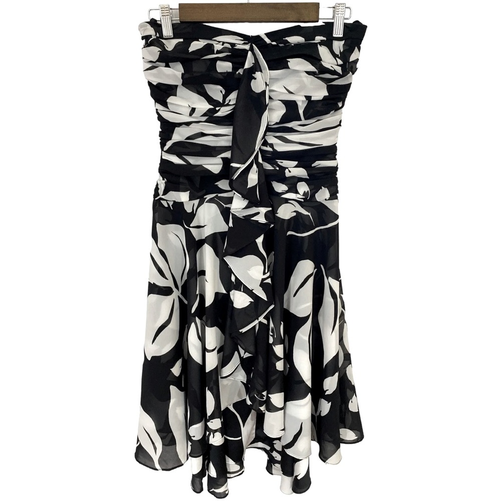 WHBM Black & White Floral Dress sz 2